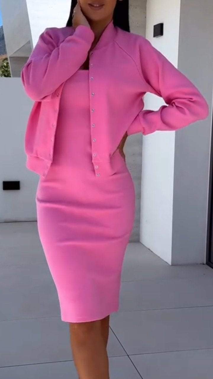 Chic Spaghetti Strap Dress Set