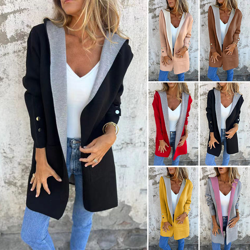 Color Splash Hooded Coat