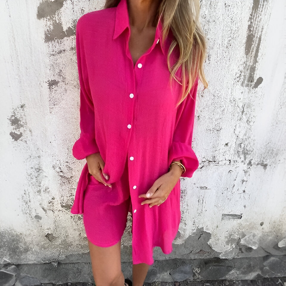 Chic Comfort Blouse & Shorts Set