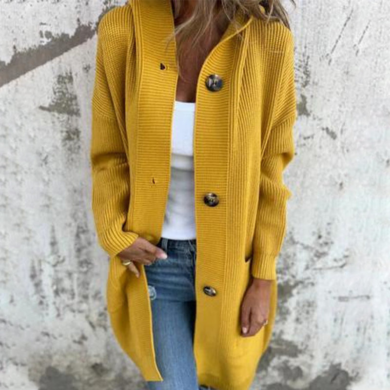 Cozy Hooded Button Cardigan