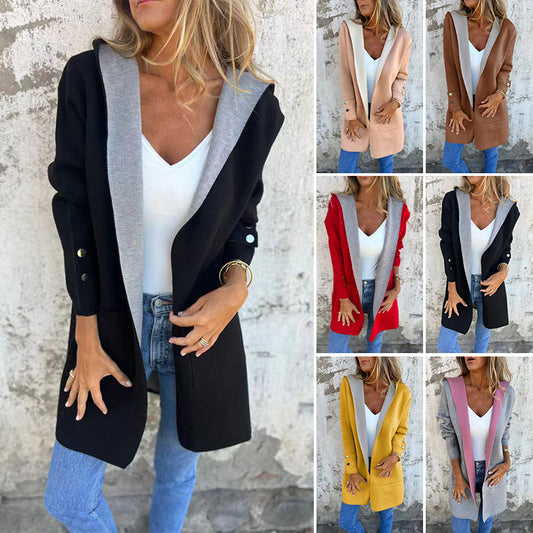 Color Splash Hooded Coat