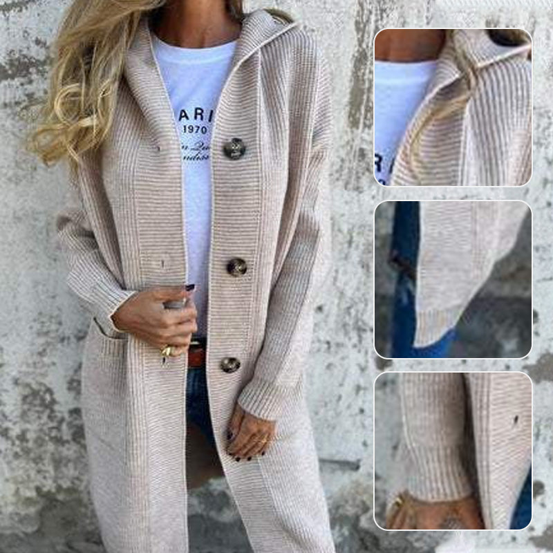 Cozy Hooded Button Cardigan