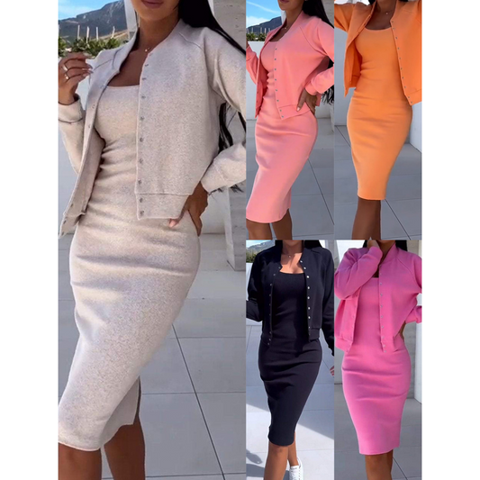 Chic Spaghetti Strap Dress Set