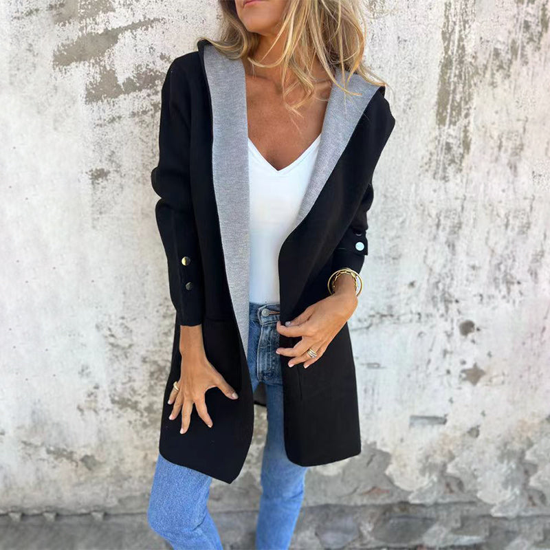 Color Splash Hooded Coat
