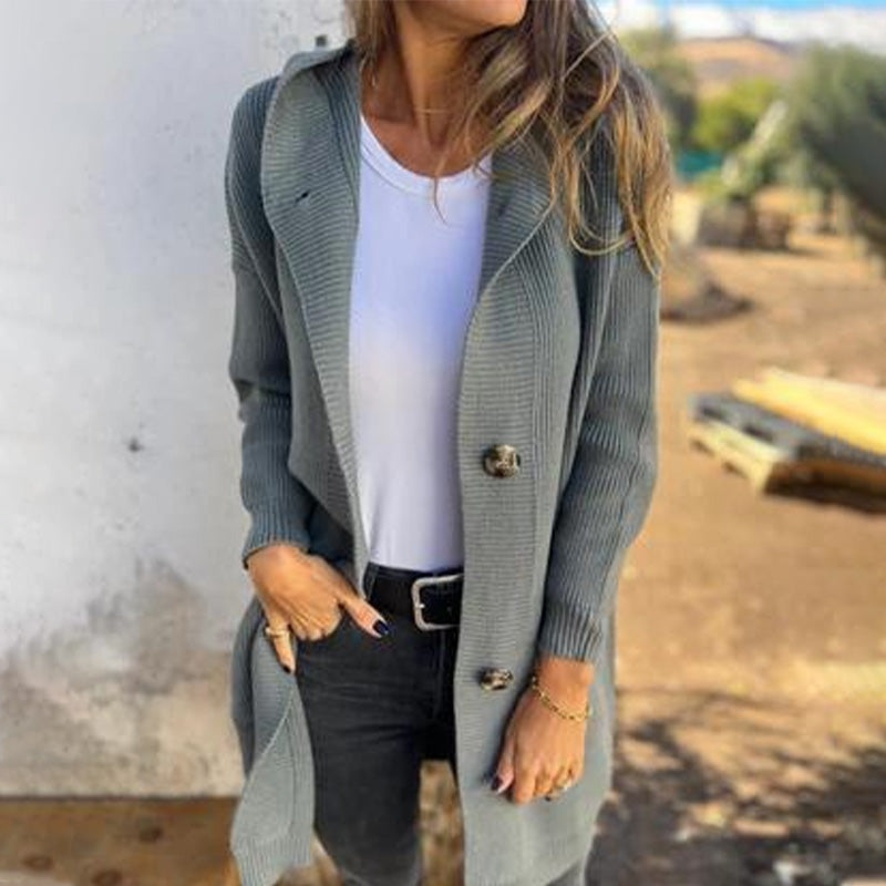 Cozy Hooded Button Cardigan